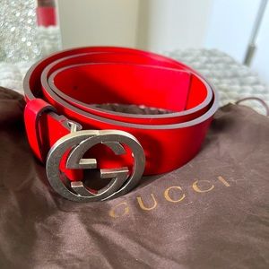Red Gucci belt